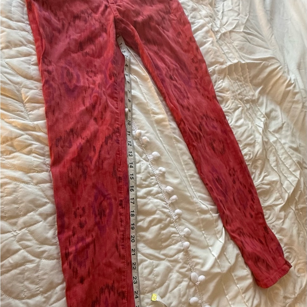Joe’s Jeans Red Ikat Skinny Ankle Jeans Geranium Tribal Print Size 30 - Picture 8 of 10